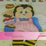 Pano decorado com joaninha